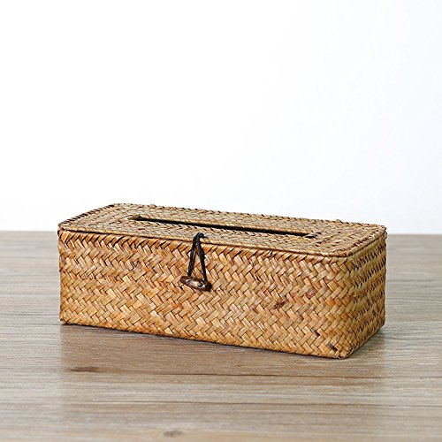 Preisvergleich Produktbild FAN4ZAME Handgefertigte Stroh Nicht Rattan Papiertücher Papiertuch Schachtel Serviette Box Car Orange 27 X 12 X 8 Cm