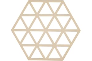 Zone Denmark Triangles Topfuntersetzer, Hitzebeständig bis 250 °C, Silikon Untersetzer, Dekorative Untersetzer für Töpfe und Pfannen, Spülmaschinenfest, 16 x 14 cm, birkenfarbig