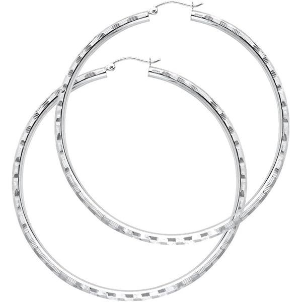 Ohrringe Klapp Creolen Weißgold 585 Glanz 14 Mm 14kt