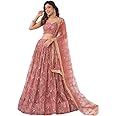 KOSTYLE Pink Embroidery Work And Sequins Lehenga Choli For Women
