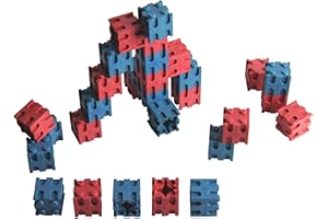 WISSNER aktiv lernen 080582.IMP RE Wood plug-in cubes, 30 cubes for inserting in red and blue, edge length 2 cm, sustainably produced, ideal for learning to calculate