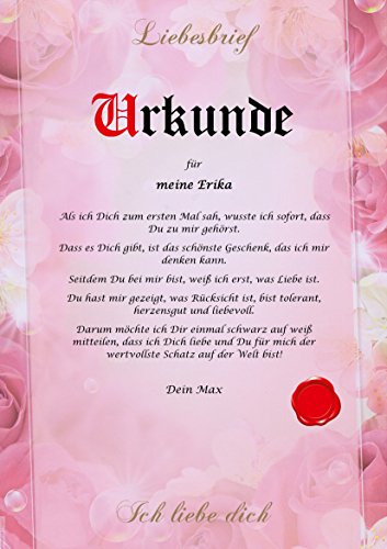 Liebesurkunde Geschenkidee Liebesvertrag Hochzeitstag Urkunde persönliche Karte Pergament div. A4 Papier Motive - 5