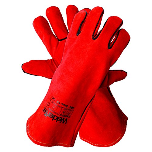 HAT - Schweißerhandschuh Schweißschutzhandschuhe - WelderTec 380 - Größe 10 Rot