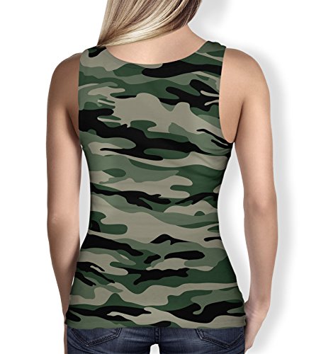 Military Camouflage Ladies Tank Top - 3XL Gym Workout Sleeveless Sizes XS-3XL