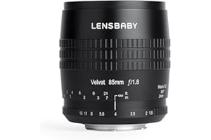 Lensbaby LBV85N Velvet 85 Nikon F portrait and macro lens, ideal for velvety bokeh effects and creative blurring, focal length 85 mm, suitable for Nikon system cameras and SLR cameras, black