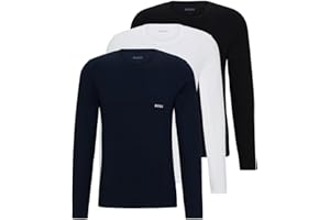 BOSS Herren LSShirtRN 3P Classic Dreier-Pack Longsleeves aus Baumwolle mit Logos