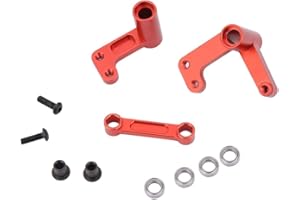 DRFEIFY RC Lenkungssatz, Metall Lenkungsteile RC Upgrade Zubehör Passend Electric Bicycle refit Parts für Traxxas Bandit/Rustler/Slash 2WD(红色) Cycling