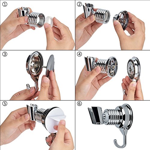 Duschkopfhalterung, Cozyswan Verstellbar Brausehalter Saugnapf Duschhalterung Duschkopf Halter Handbrausehalter - 7