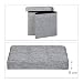 Relaxdays Ottoman Foldable Footstool Box Storage Cube with Removable Lid, Fabric, Grey, 38 x 38 x 38 cm