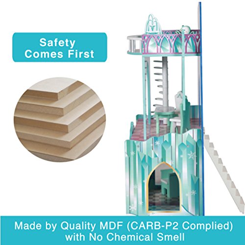 Teamson Kids - Ice Castle Wooden Doll House with 6 pcs Furniture for 12 inch Dolls