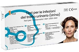 AREA LAB Test Infezioni Vie Urinarie | Analisi delle Urine per la Rilevazione delle Infezioni nel Tratto Urinario | Test per la Diagnosi della Cistite e della Prostatite da Infezione | Certificato CE |