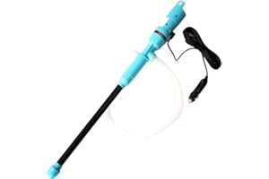 ihreesy 12V Bomba de Transferencia de Líquido, Bomba de Transferencia de Combustible Portátil con Enchufe para Encendedor de Cigarrillos Tubo de Succión Flexible Bomba de Transferencia Manual,Azul