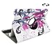Produktbild Red Flower & Black Leaves Pattern 360 Grad Rotation Leather Tasche Case Cover + Gratis Stift mit 2 GEARS Holder für Samsung Galaxy Tab Pro 8.4/T320