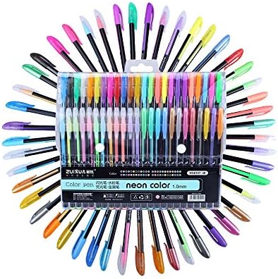 SHEMROW 48 Color Gel Pens Set Refills Pastel Neon Glitter Sketch Drawing Color Pen Set School Marker