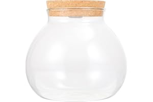 ULTECHNOVO Clear Glass Plant Terrarium Containers, Succulent Planter with LED Light, Plant Landscape Jars Fish Bowl Vase for Plants Succulent Air Planter, Office Home Decoration, B