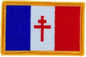 AKACHAFACTORY Patch écusson brodé drapeau france libre de gaulle thermocollant insigne blason