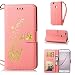 Produktbild Nova Hülle, Huawei Nova Hülle, Anlike Schutzhülle für Huawei Nova (5,0 Zoll) Wallet Tasche [Butterfly geprägte Serie Bronzing] Handyhülle - Rosa