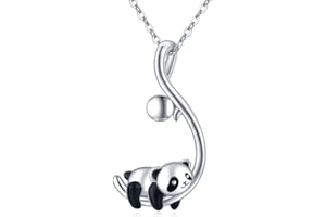 CHENGHONG Cadena de animales para mujer, collar de plata 925, colgante de piedra lunar, joyas para madres, niñas, mujeres, niños
