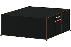 HEIMUNI Prostokątny Pokrowiec na Stół, Wodoodporny Pokrowiec na Meble Ogrodowe, Stół Zewnętrzny Odporny na Deszcz Wiatroszczelny Pokrowiec na Meble, Pokrowce na Meble Ogrodowe, 180 x 130 x 90 cm