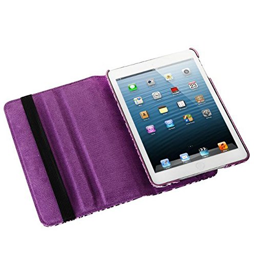 inShang Hülle für Apple ipad mini 3 mini 2 mini 1, Edles PU Leder Tasche Hülle Skins Etui Schutzhülle Ständer Smart Case Cover für Tablet iPad, Super Automatische Einschlaf-/Aufwach funktion, 360 Grad rotierende + inShang Logo hochwertigen Stylus Eingabestift Stift - 6