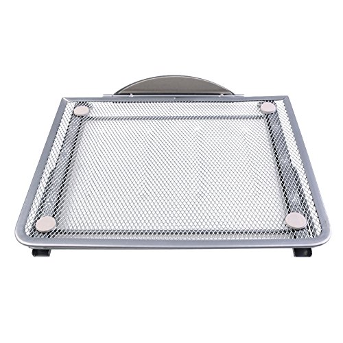 Faltbarer Laptop Tablet Ständer, InGoo Laptopständer Mesh Belüftet Kühler Halter Verstellbarer Computer Halterung Stütze Ständer für Laptop, Notebook, iPad Mini, iPhone, Tablets(Silber-Grau) - 3