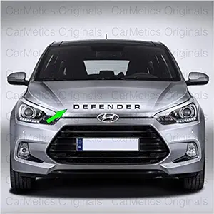 CarMetics Defender 3D Letters (3D Stickers 3D Logo 3D Emblem for Cars Bonnet Dickey Doors Defender car Accessories) Glossy Black 1 Set