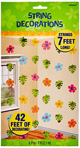 Amscan Hawaiianischer Hibiskus Saiten Dekorationen