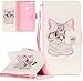 Produktbild Huawei P8 Lite(2017) Lederhülle Handy ISENPENK Für Huawei P8 Lite(2017) Klapp Hülle Leder Muster [Katze] Original Magnet Bookstyle Flip Cover Wallet,Tasche Mit Gürtelclip Leder PU Lederhülle Schale Standfunktion Etui Schutzhülle Credit Card Slots Case Schutzhülle