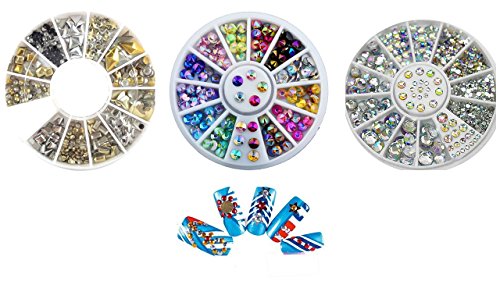 Nail Art Strasssteine Glitzersteine Schmucksteine 3 Stk Set 1
