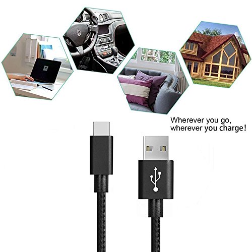 USB Type-C Kabel Nylon-lebenslange Garantie-TUOYA USB-C Ladekabel auf USB3.0 mit Nylon, Daten & Lade Type-C Datenkabel mit Aluminium Stecker für Samsung Galaxy S8 / S8 Plus, LG G5, Lumia 950xl/950, Nexus 5x/6p, OnePlus 3, und andere Type-C unterstützte Geräte (3pack-1m+2m+3m, Schwarz) - 6