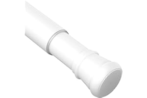 ROD&TRIKIN Bastone Tenda a Pressione Estensibile Bastoni Per Tende a Pressione Senza Forare Bastone a Pressione Per Tenda Per Bagno,Cucina(Bianco,72-130cm/1 Pezzo)