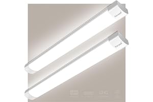 AIRAND 2 Pièces Neon Led Barre 150cm Reglette Led Tube 45W 4500LM Luminaire Plafonnier Etanche IP66 Éclairage Plafond Lampe Blanc Naturel 4000K Lumiere pour Garage Cuisine Bureau Atelier Intérieur Extérieur