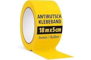 notlok Safety Work - Antirutsch Klebeband [ 18M x 5cm ] Gelb | Griptape für den Innen- und Außenbereich | Grip Tape, Anti Rutsch Streifen, Antirutschstreifen Treppe, Treppenstufen Antirutsch