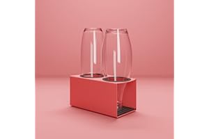‎KJUB KJUB Flaschenhalter kompatibel für Flaschen von SodaStream, Aarke, AirUp UVM.| Zum Trocknen & zur Aufbewahrung von Glasflaschen & Edelstahlflaschen | Erweiterbar von 2er Set (Rot)