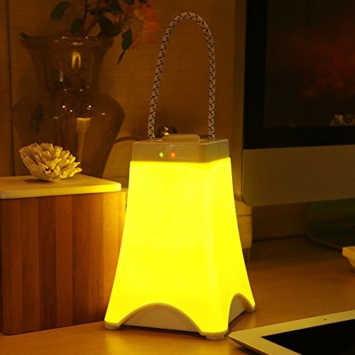 OBELON Portable Lamp Warm Yellow Lights with Dimmable USB Rechargeable Handle - Garden Decoration Lamps Camping Light for Home Garden Decoration Bady Kids Bedroom and Outdoor (Warm Yellow)