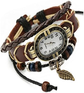 Caiyan Weave vintage Men's and women's leather simple wrist watch