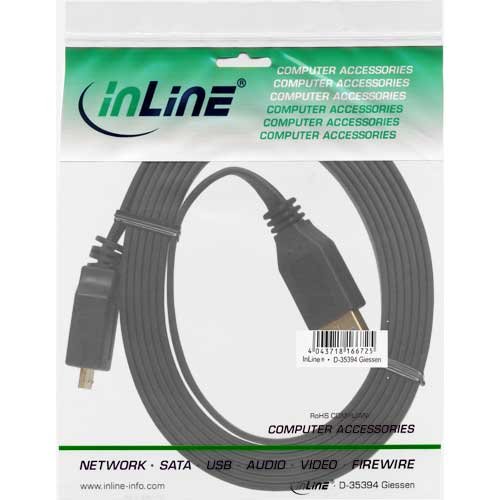 InLine 35405F A an Micro B USB 3.0 Flachkabel (0,5m) schwarz - 2