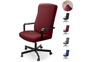 EOZAKAVOD Coprisedia da ufficio Computer Coprisedia Coprisedili in simplismo Stile Moderno Elasticizzato Coprisedili rimovibile, per sedia girevole da ufficio con braccioli(sedia non inclusa)(Borgogna,2M)