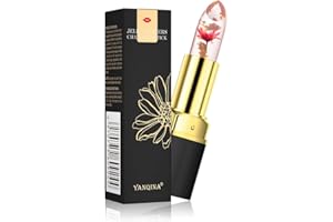 Pakivs Flower Jelly Rossetto Magic Temperatura Cambiamento di Colore Balsamo Labbra Idratante Rossetto Nutriente a Lunga Durata per Donne e Ragazze (Red Rose)