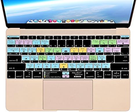 XSKN OS X Shortcuts Silicone Keyboard Skin Cover for 12" MacBook US Version
