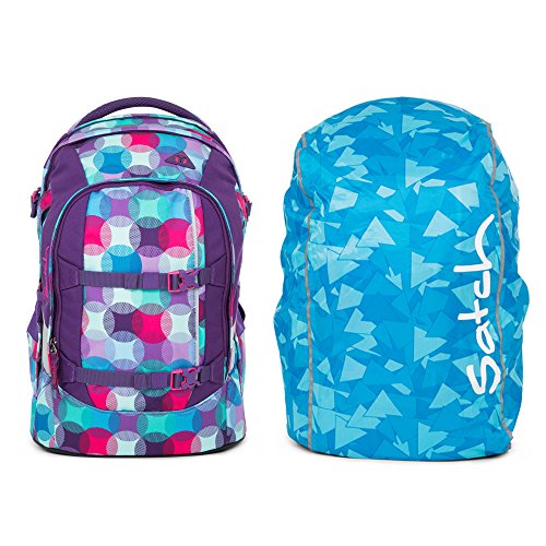 Preisvergleich Produktbild Satch PACK Hurly Pearly 2er Set Schulrucksack + Regencape blau