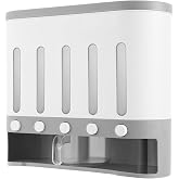 Cuisaincraty Boîte Rangement Alimentaire 5 Compartiments, Distributeur Céréales Riz Pâtes, Contenant Hermétique avec Doseur,