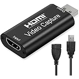 Aokeou HDMI Videoaufnahmekarte - 1080P 30fps Capture streamen, aufnehmen und Teilen - USB 2.0 Video Capture Karte，unterstützt