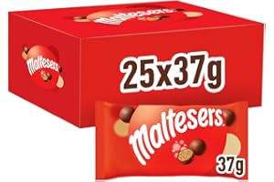 ‎MALTESERS Maltesers Schokoladen Großpackung als Süßigkeiten, 25 x 37g, Schokokugeln mit leckerer Schokolade und luftigem Knusperkern, Süßigkeiten Geschenk Idee, Schoko Großpackung, Mini Beutel
