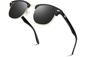 LINVO Gafas de Sol Hombre Mujer Polarizadas Retro Medio Marco Clásico Gafas 100% Protección UV400 para Conducir