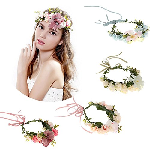 OULII Blumenkranz Blumenkrone Boho für Festival Hochzeit - 8