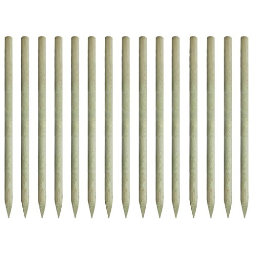 Preisvergleich Produktbild vidaXL Angespitzte Zaunpfähle 15 Stk. Kiefer 4x197cm Holzpfosten Zaunpfosten