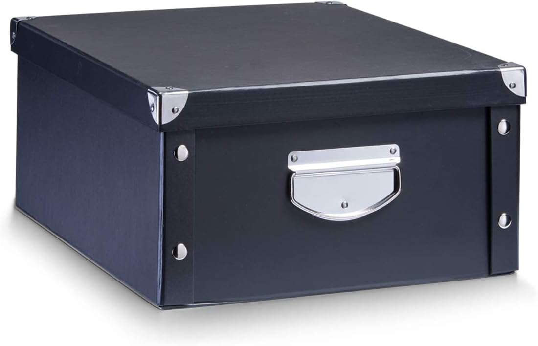 Zeller 17928 Caja de Almacenaje, Cardboard, Negro, 40x33x17 cm