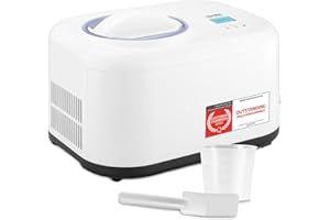 TZS First Austria Gelatiera e Yogurtiera 1 L | frozen yogurt, sorbetto, gelato | incluso misurino e spatola | bianco