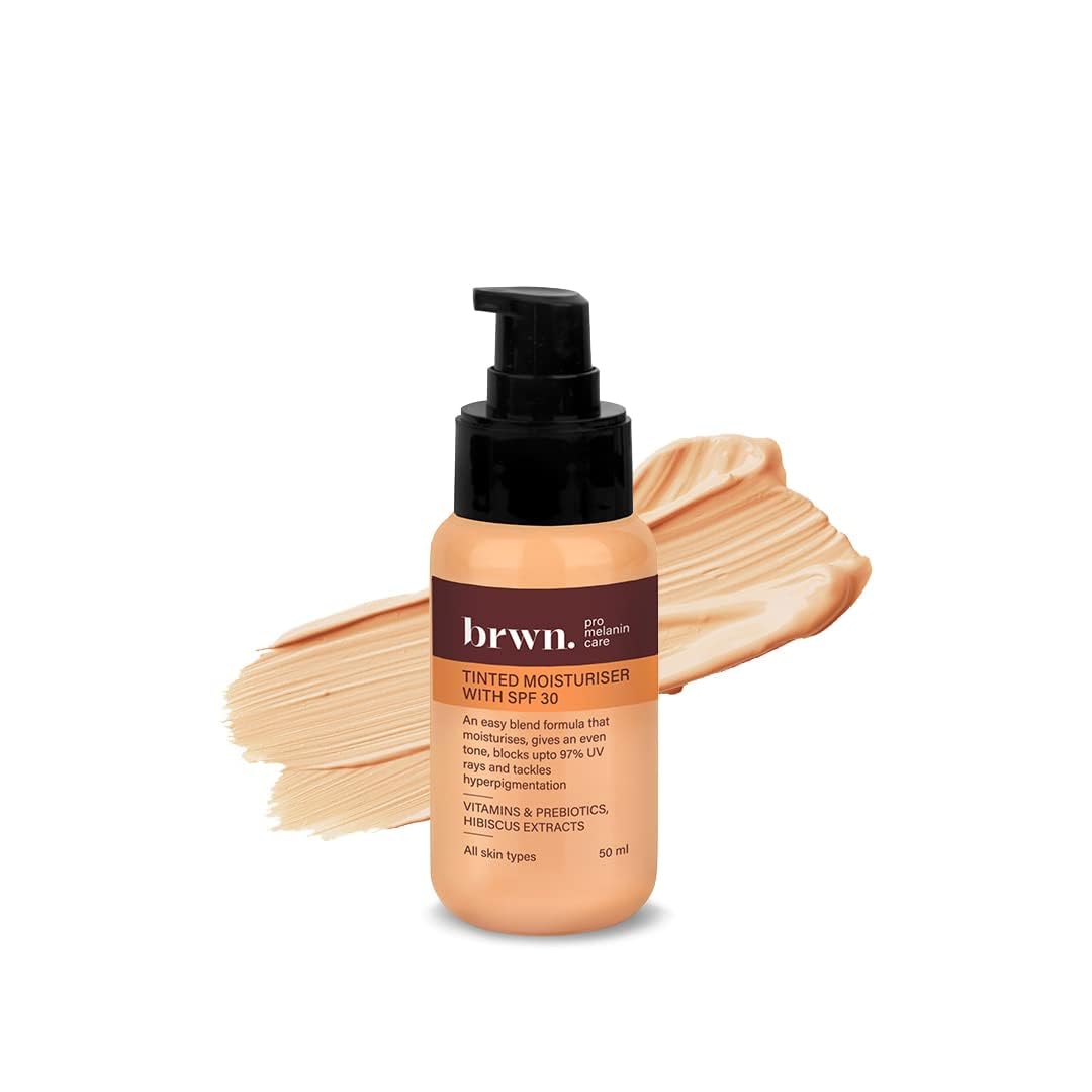 brwn. pro melanin care Tinted Moisturizer SPF 30 For Face, 50ml, 7 Shades | Skin Tint with Vitamin B, E and barrier-building 